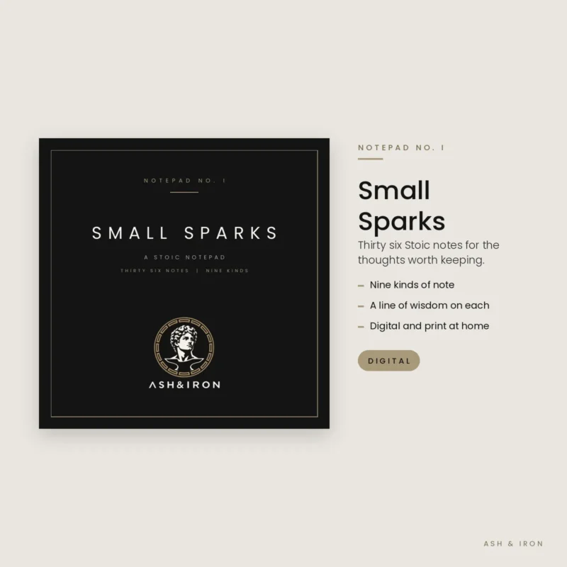 Small Sparks Stoic notepad cover by Ash and Iron