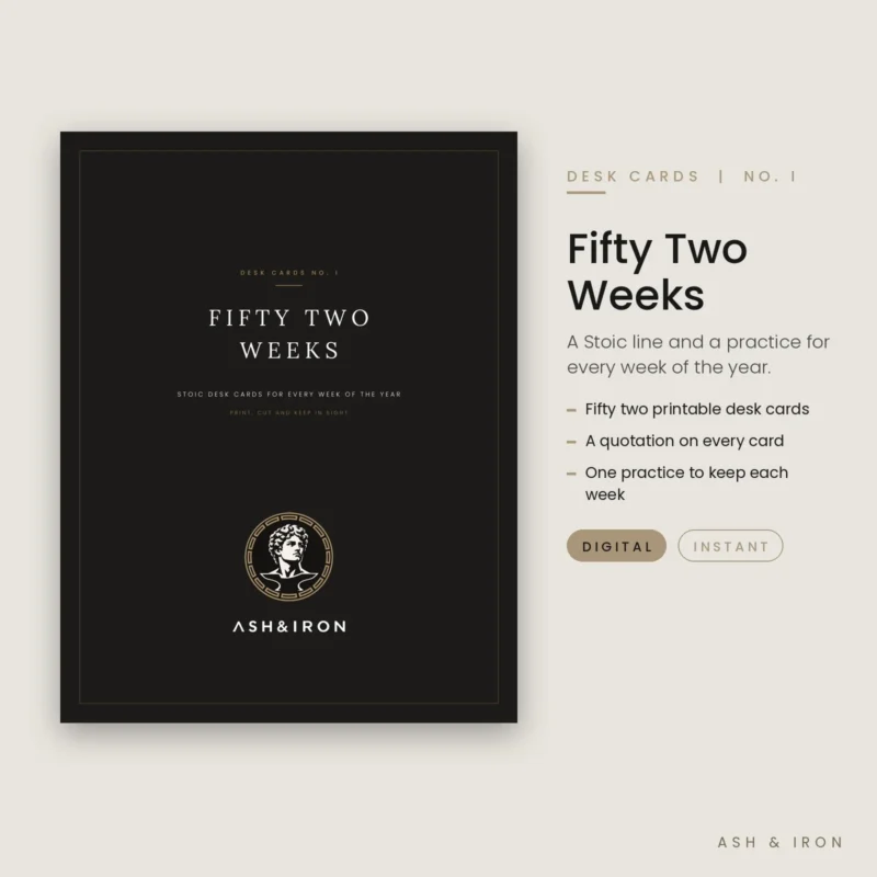 Fifty Two Weeks: Stoic Desk Cards cover by Ash and Iron