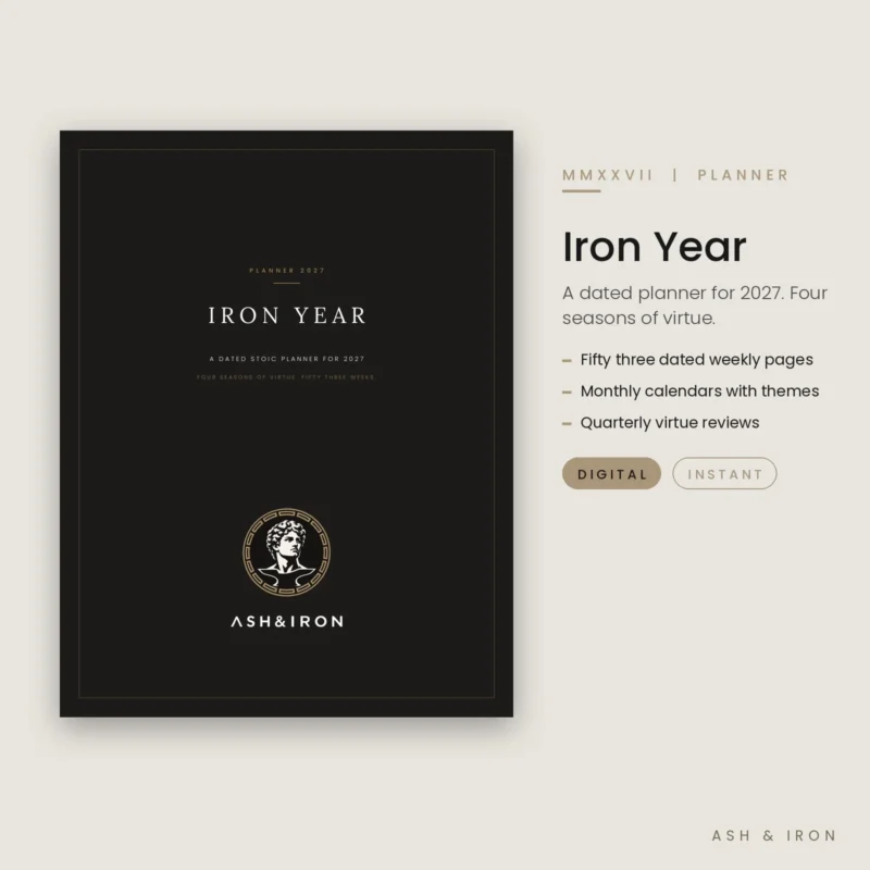 Iron Year: 2027 Stoic Planner cover by Ash and Iron