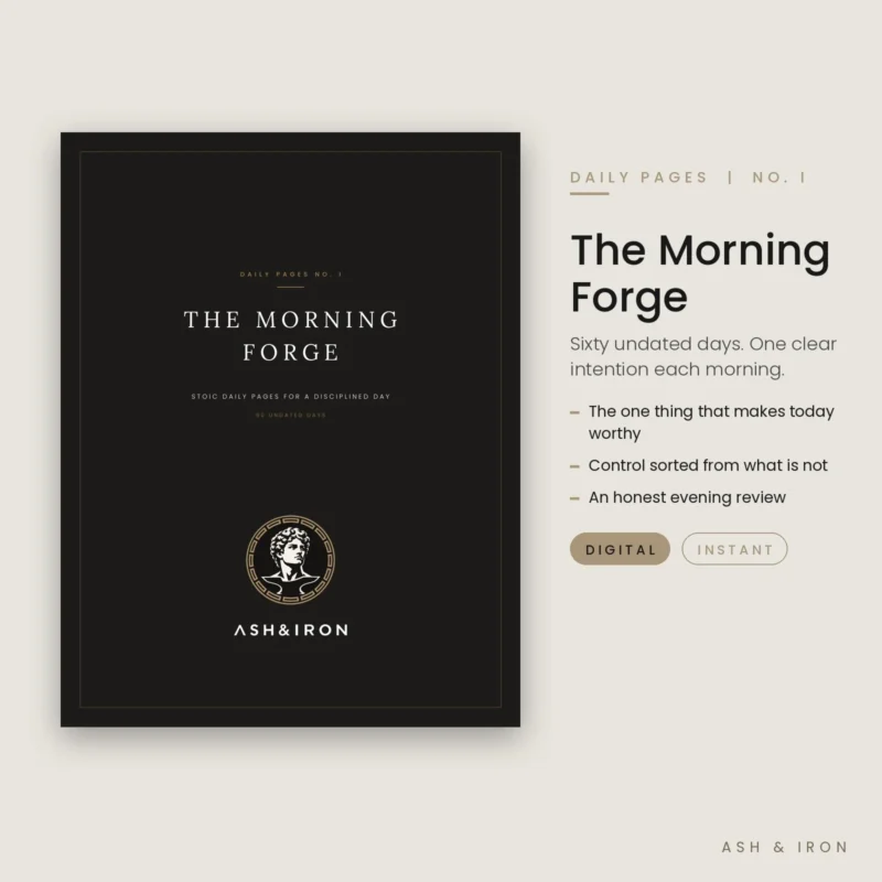 The Morning Forge: Stoic Daily Pages cover by Ash and Iron