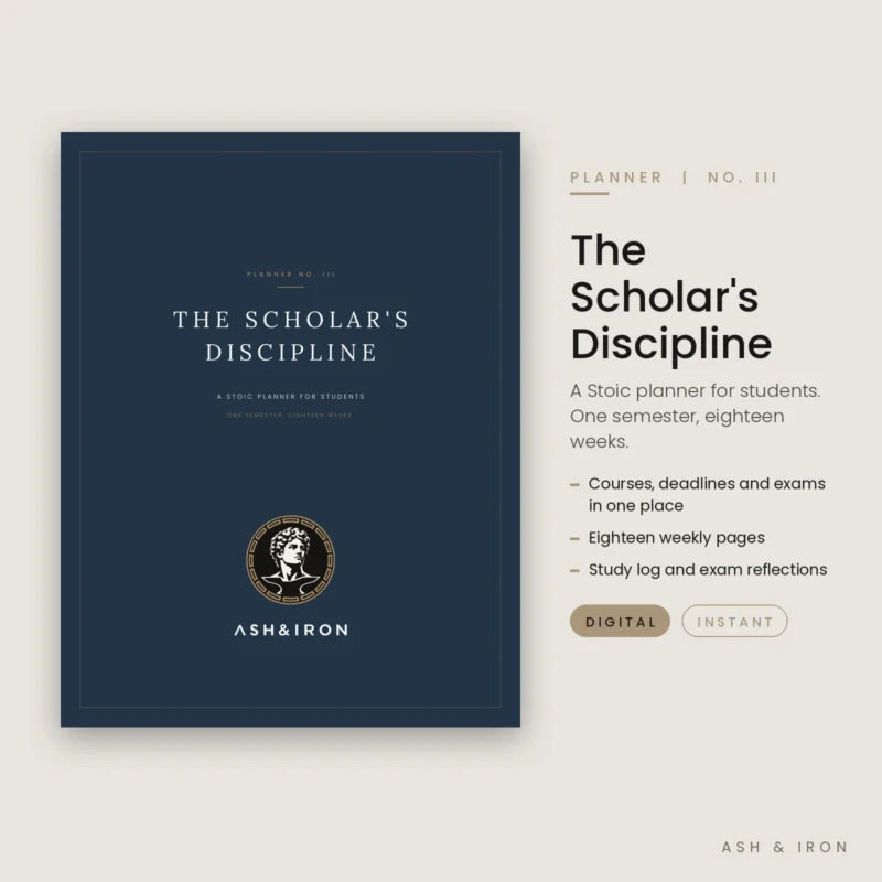 The Scholar's Discipline: A Stoic Student Planner cover by Ash and Iron