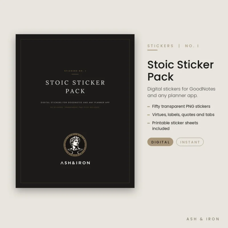 Stoic Sticker Pack No. I: Digital Planner Stickers cover by Ash and Iron