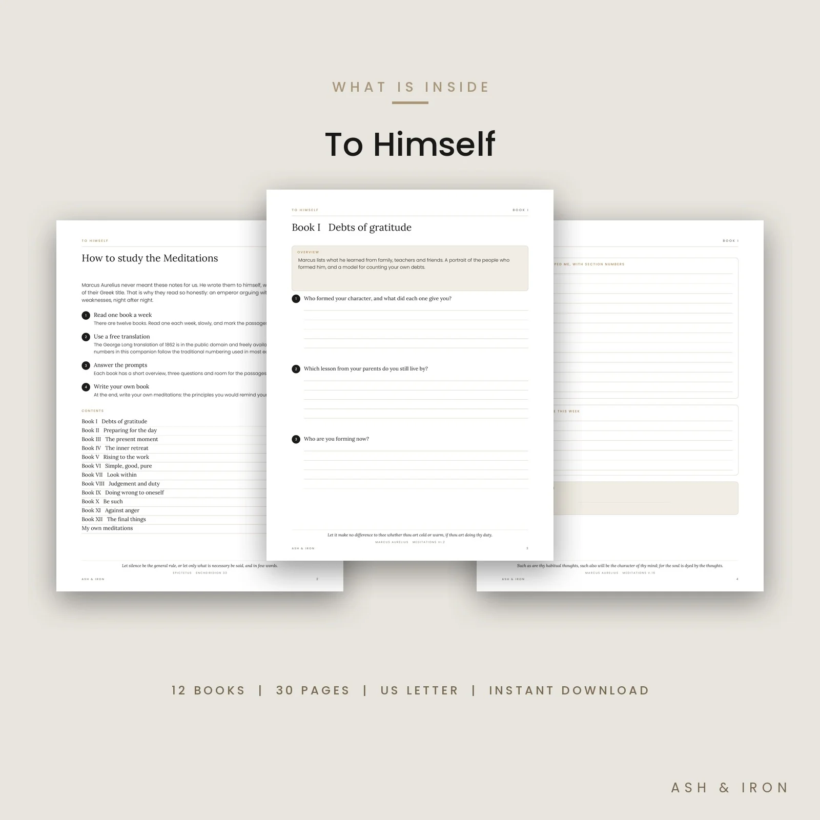 What is inside To Himself: features and page details